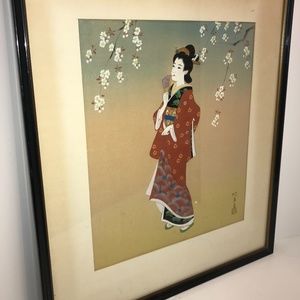 Vintage Asian Painting on Silk signed by artist